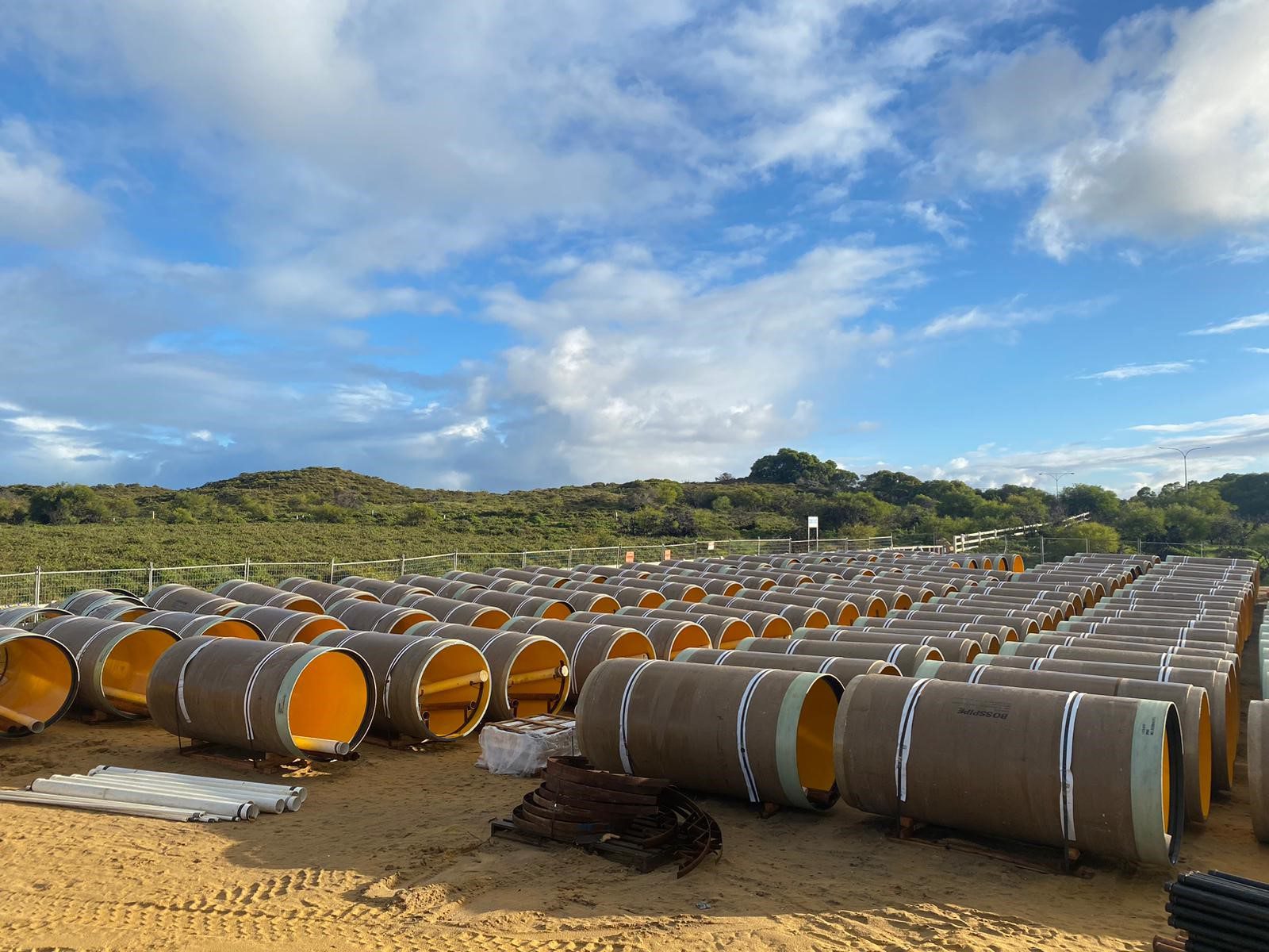 Alkimos Sewer Pipeline, BOSSPIPE GRP Jacking Pipe, Western Australia