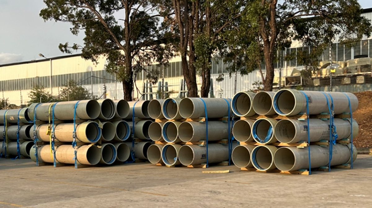 West Dapto Sewer Pipeline, CW-GRP pipe, Wollongong NSW