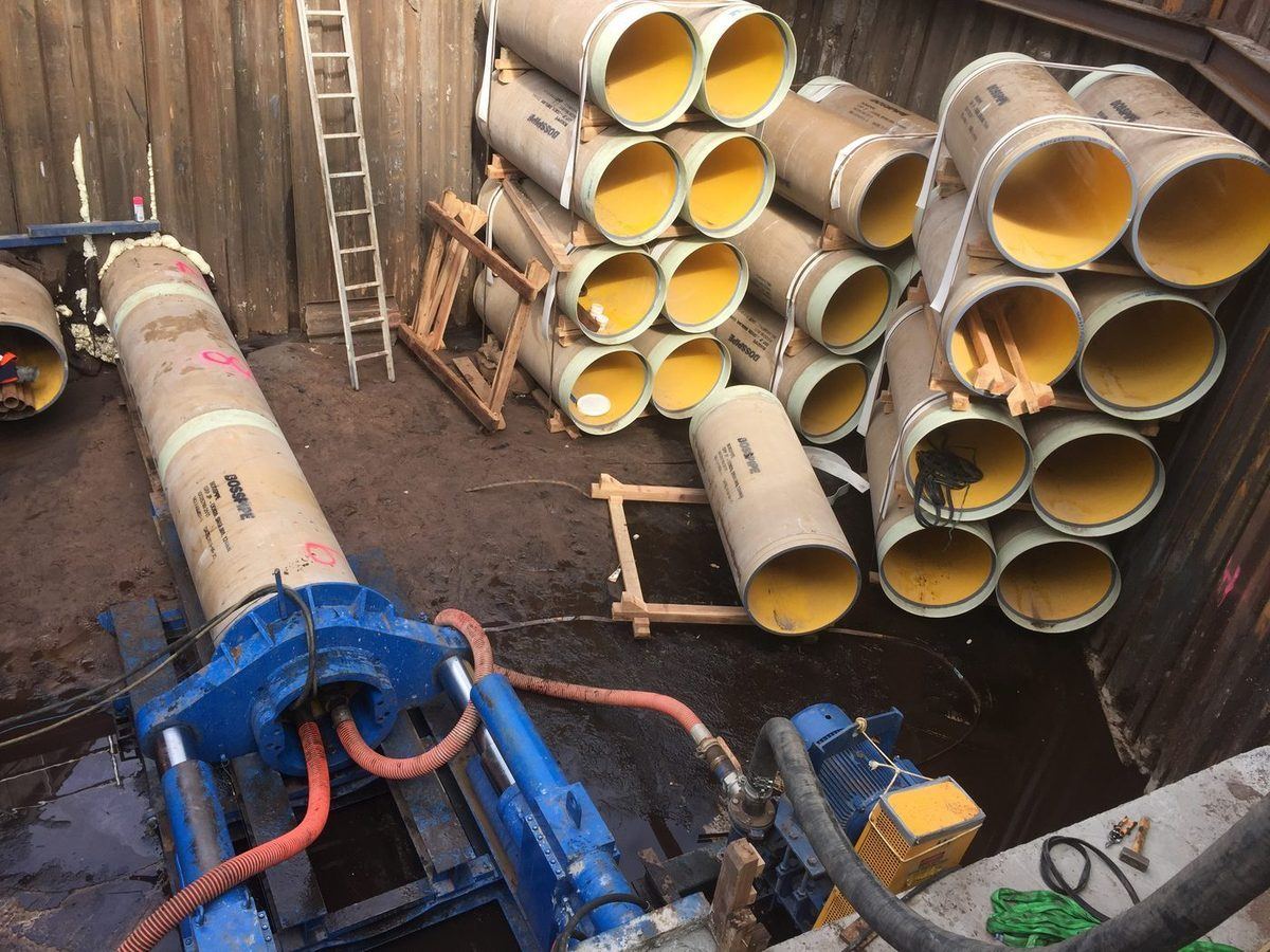 BOSSPIPE™ CC-GRP pipe on project site
